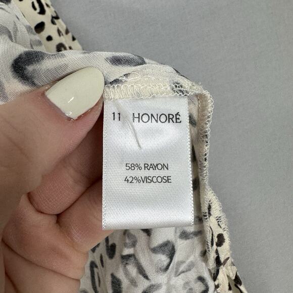 11 Honore Womens Top 2 Beige Cheetah Animal Print Long Duster Cardigan Resort - Picture 12 of 13